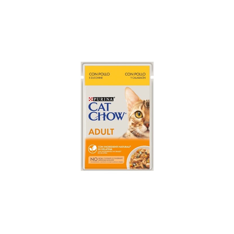 Comida húmida para gato purina cat chow adult chicken & courgette | wet (saqueta)